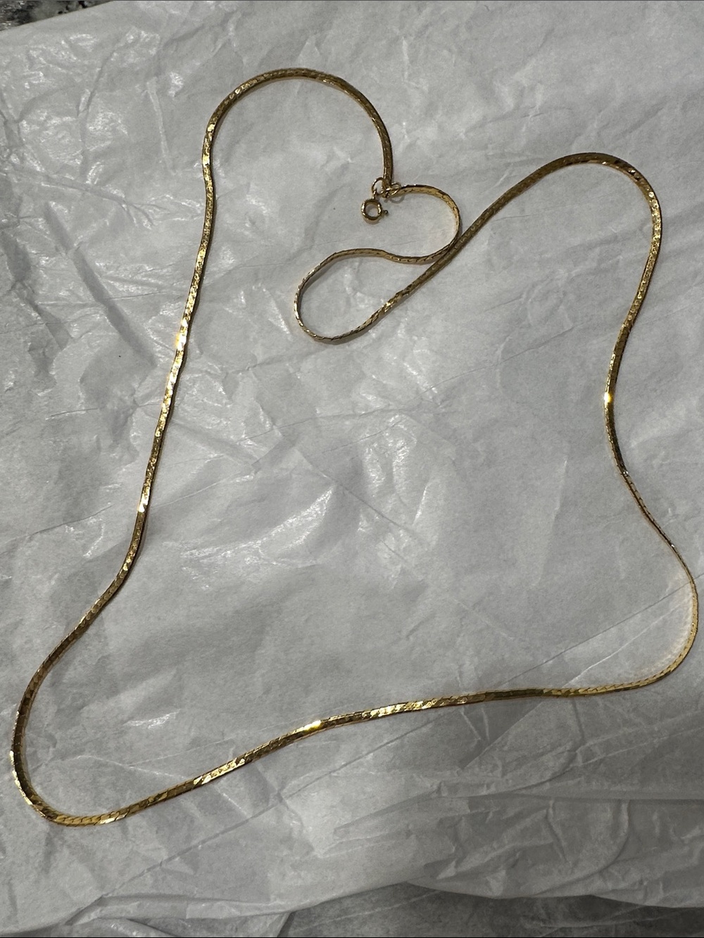 Gold Herringbone Necklace - Classic Women's Jewelry